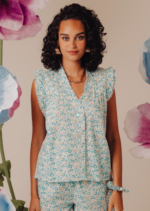 Love the Label Dana Top - Mrs Stonely Blue