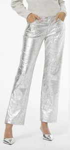 Young Fabulous & Broke Clancy Pant - Distressed Silver Pleather