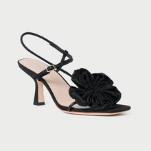 Load image into Gallery viewer, Loeffler Randall Frank Moiré Flower Sandal - Black