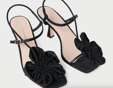 Load image into Gallery viewer, Loeffler Randall Frank Moiré Flower Sandal - Black