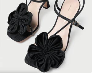 Loeffler Randall Frank Moiré Flower Sandal - Black