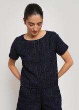 Load image into Gallery viewer, Maison Lurex Riviera Top - Bleu Marine