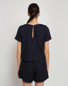Maison Lurex Riviera Top - Bleu Marine