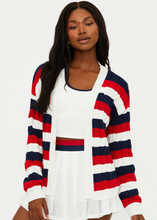 Load image into Gallery viewer, Beach Riot Sherry Cardigan - Cherry Indigo Stripes