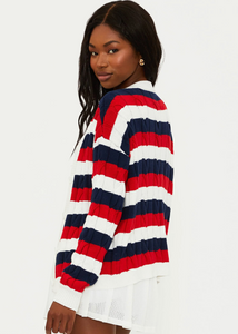 Beach Riot Sherry Cardigan - Cherry Indigo Stripes