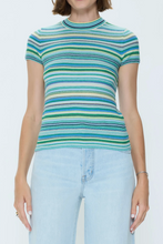 Load image into Gallery viewer, Pistola Selene Short Sleeve Sweater Tee - Blue Green Multi