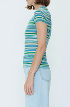 Load image into Gallery viewer, Pistola Selene Short Sleeve Sweater Tee - Blue Green Multi