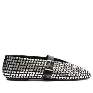 SCHUTZ Eiza Studs Suede Flat - Black