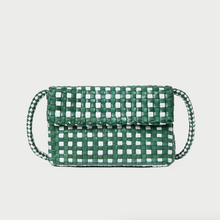 Load image into Gallery viewer, Loeffler Randall VIinnie Woven Crossbody - Bright Emerald/White