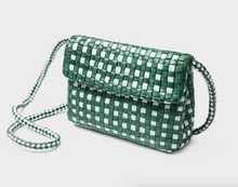 Load image into Gallery viewer, Loeffler Randall VIinnie Woven Crossbody - Bright Emerald/White