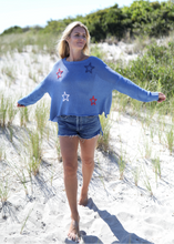 Load image into Gallery viewer, Wooden Ships American Star Cotton Crew - Cornish Blue Multi