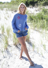 Load image into Gallery viewer, Wooden Ships American Star Cotton Crew - Cornish Blue Multi