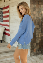 Load image into Gallery viewer, Wooden Ships American Star Cotton Crew - Cornish Blue Multi