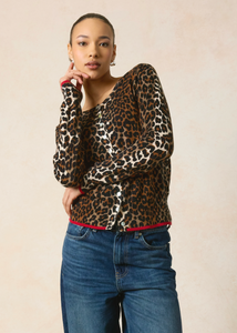 Brodie WISPR Lydia Leopard Cardi - Sand