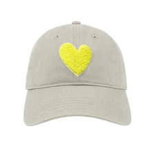 Load image into Gallery viewer, Kerri Rosenthal KR Imperfect Chenille Heart Hat - Sea Salt-Citron Sea