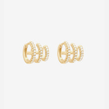 Load image into Gallery viewer, Shashi Katerina Triple Pave Hoop - Gold