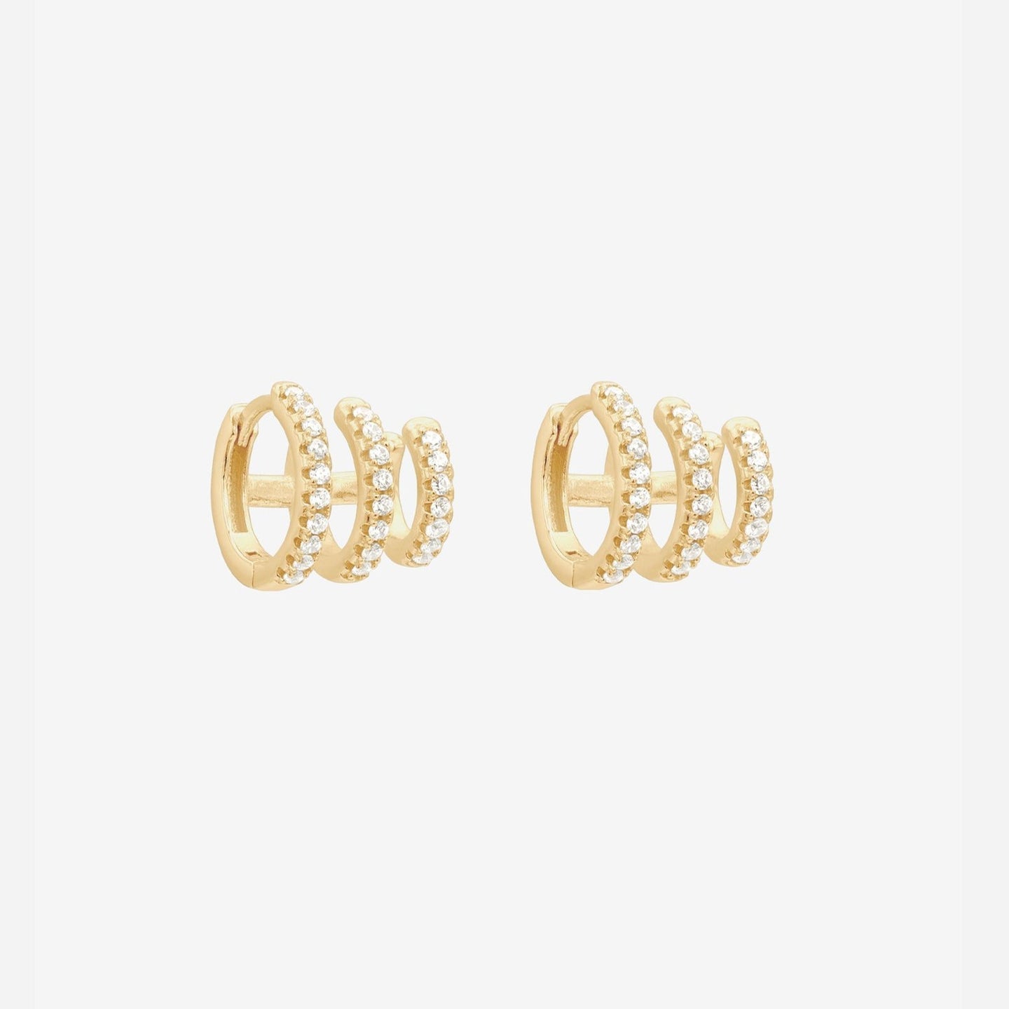 Shashi Katerina Triple Pave Hoop - Gold