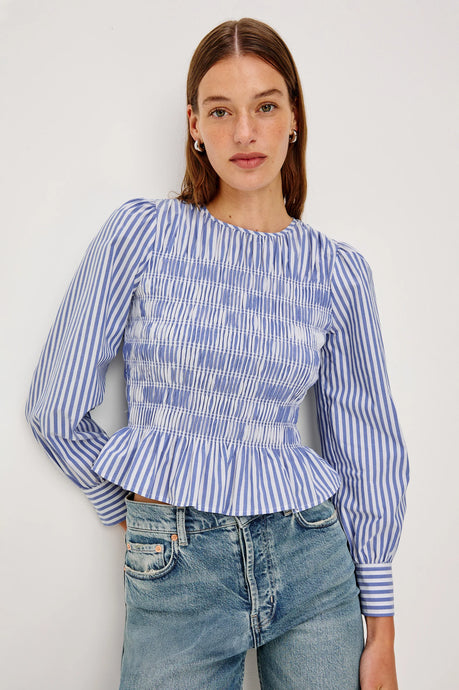 Rails Tabi Top - Mariner White Stripe