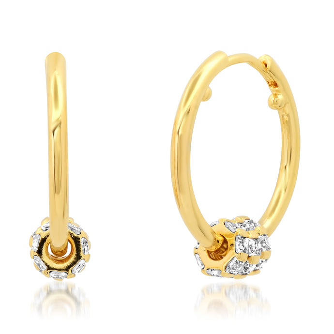 Tai Gold Hoop with CZ Rondelles