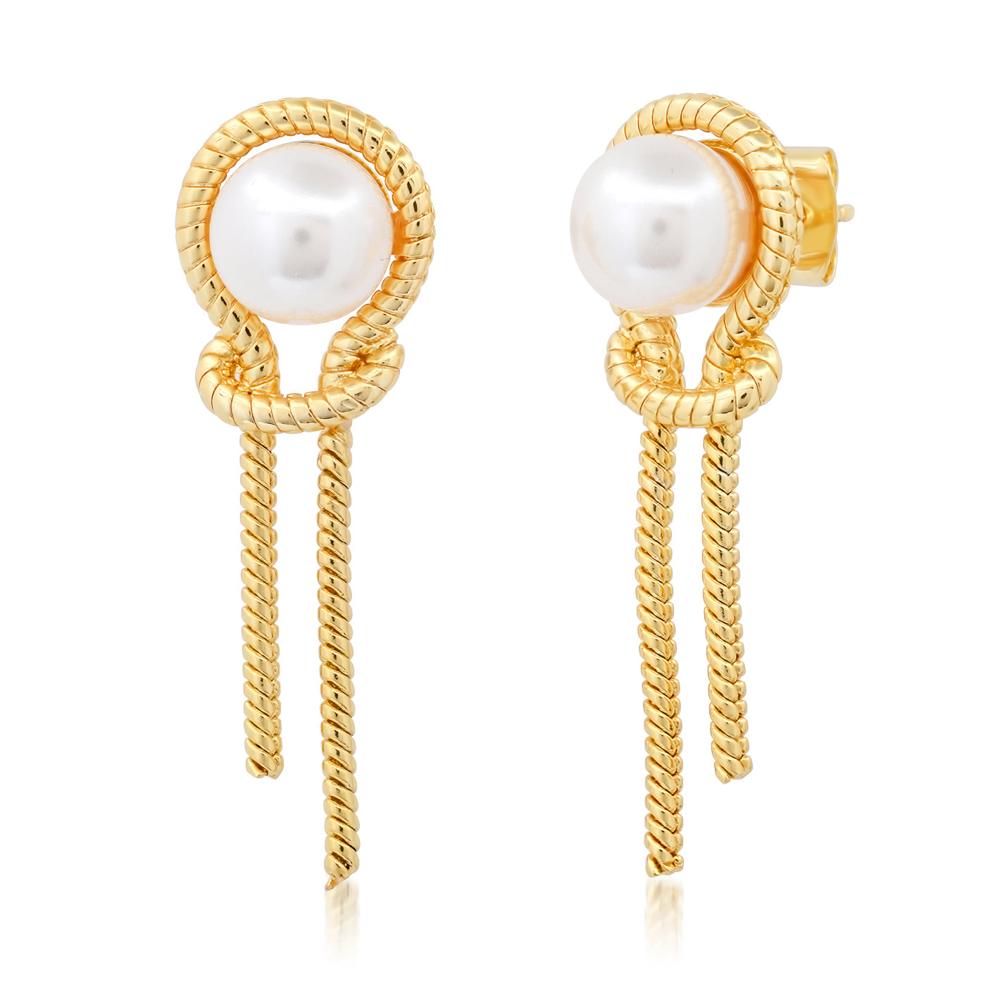 Tai Knotted Chain Pearl Earrings