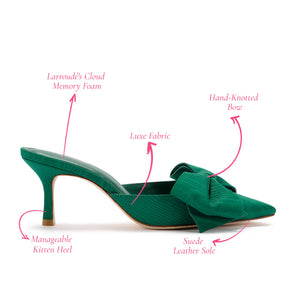 Larroude Mini Elle Pump - Emerald Fabric