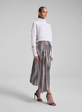 Load image into Gallery viewer, A.L.C. Tracy Metallic Vegan Leather Skirt - Smoky Silver