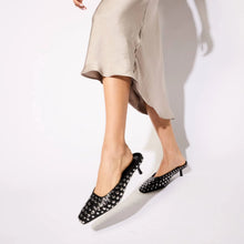 Load image into Gallery viewer, Yosi Samra Tribeca Mule Heel - Studded Black Nappa Leather