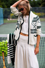 Load image into Gallery viewer, Marea Tennis Intarsia Shawl Cardigan - Ivory