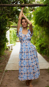 Marea Jane Dress - Blue Cafe Tile