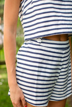 Load image into Gallery viewer, Marea Della Shorts - Navy Nautical Stripe
