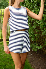 Load image into Gallery viewer, Marea Della Shorts - Navy Nautical Stripe