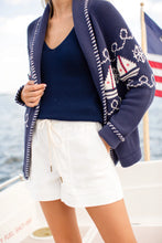 Load image into Gallery viewer, Marea Nautical Intarsia Shawl Cardigan - Navy