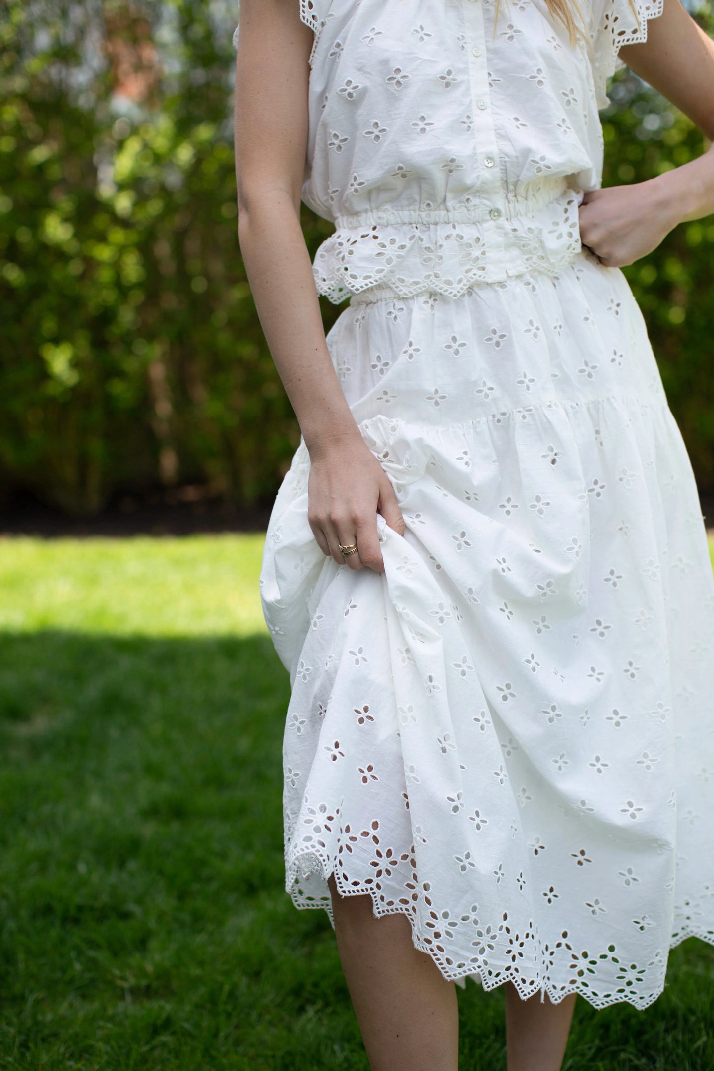 Marea Louisa Skirt - White Eyelet