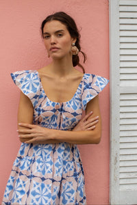 Marea Jane Dress - Blue Cafe Tile