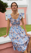 Load image into Gallery viewer, Marea Jane Dress - Blue Cafe Tile