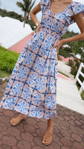 Marea Jane Dress - Blue Cafe Tile