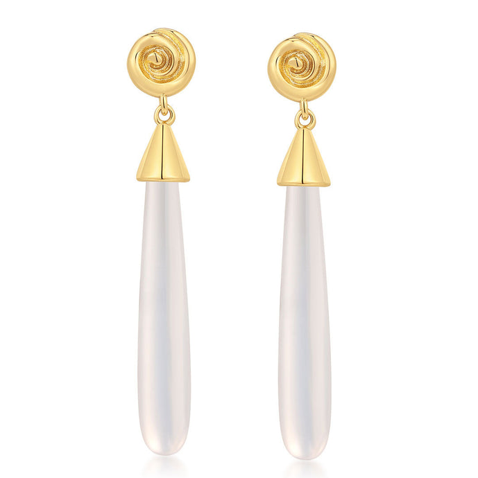 LUV AJ The Coquille Stone Drop Studs - 2 Colors