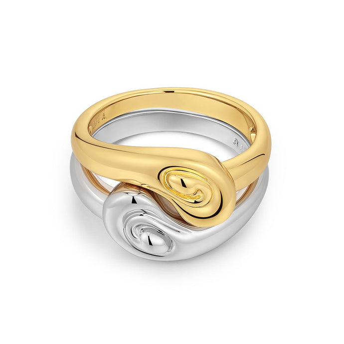 LUV AJ The Two-Tone Coquille Ring Set