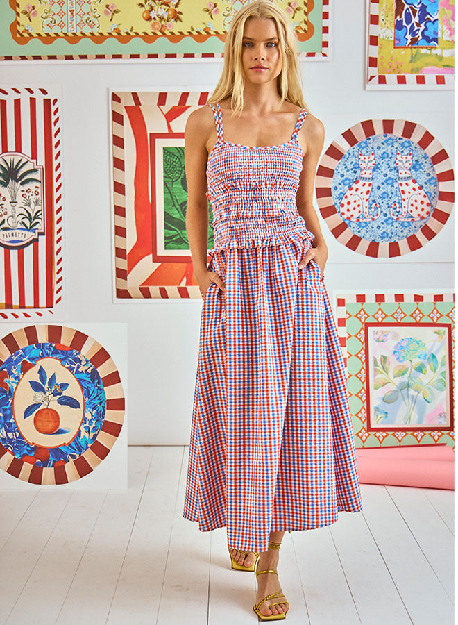 hunter bell green gingham dress Hunter Bell - Kathleen Dress