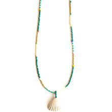 Load image into Gallery viewer, Bunny Shapiro Malachite Shell Charm Necklace