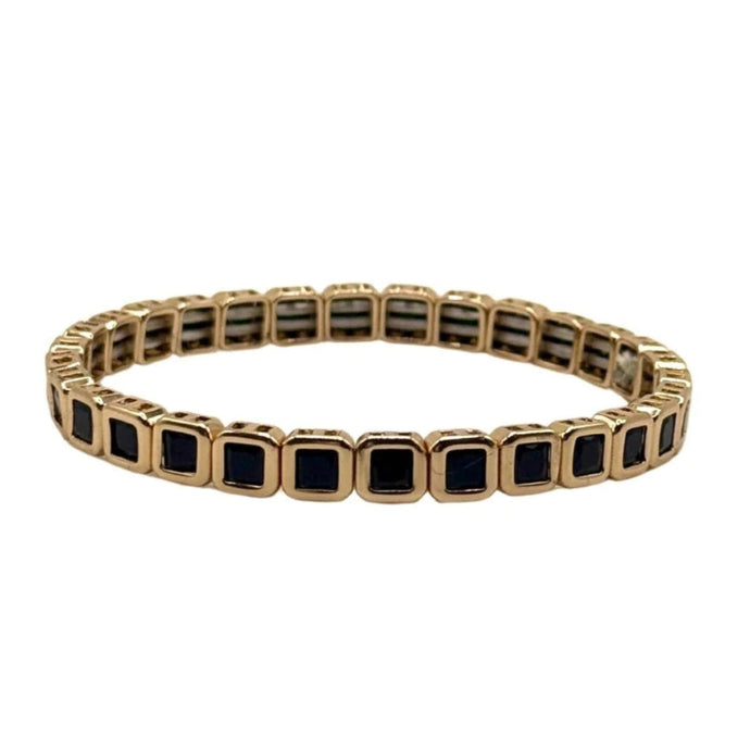 La Lumiere Mini Square Gem Bracelet - Black