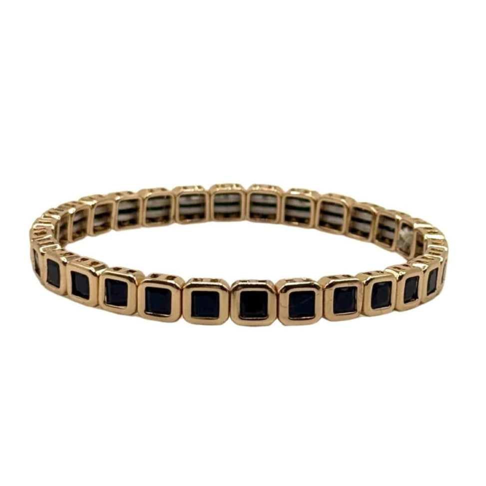 La Lumiere Mini Square Gem Bracelet - Black