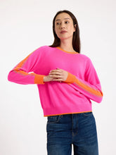 Load image into Gallery viewer, Brodie Striped Sleeve Mini Sweat - Diva Pink