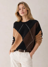 Load image into Gallery viewer, Autumn Cashmere Oversized Argyle - Black Combo