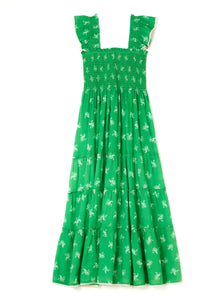 M.A.B.E. Vivi Print Maxi Smocked Dress - Green