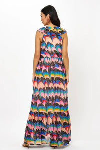 OLIPHANT Ruffle V Neck Maxi - Venice