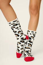 Load image into Gallery viewer, P.J. Salvage Cozy Crew Socks with Grippers - Leopard