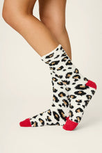 Load image into Gallery viewer, P.J. Salvage Cozy Crew Socks with Grippers - Leopard