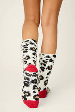 Load image into Gallery viewer, P.J. Salvage Cozy Crew Socks with Grippers - Leopard