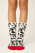 Load image into Gallery viewer, P.J. Salvage Cozy Crew Socks with Grippers - Leopard